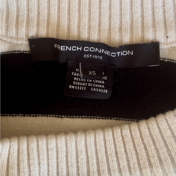 French Connection Cream and Black Striped Knit Top - Picture 7 of 10